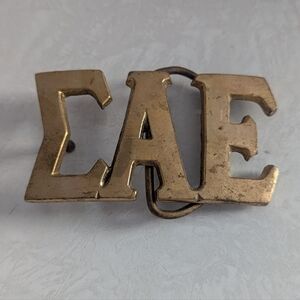 Vintage Sigma Alpha Epsilon Brass Belt Buckle